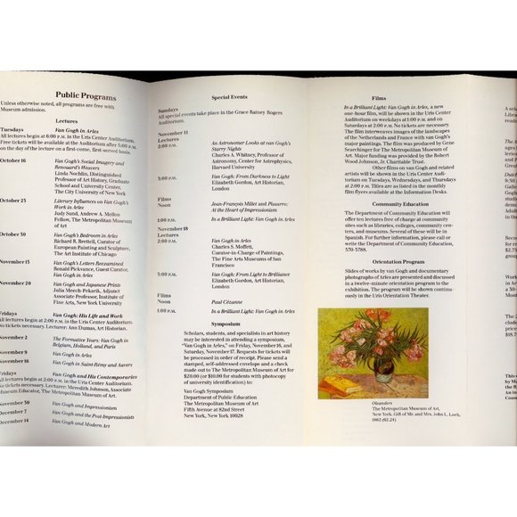 VINTAGE 1984 VAN GOGH IN ARLES EXHIBITION 12-PANEL EXHIBITION BROCHURE, ORIGINAL - Picture 3 of 5